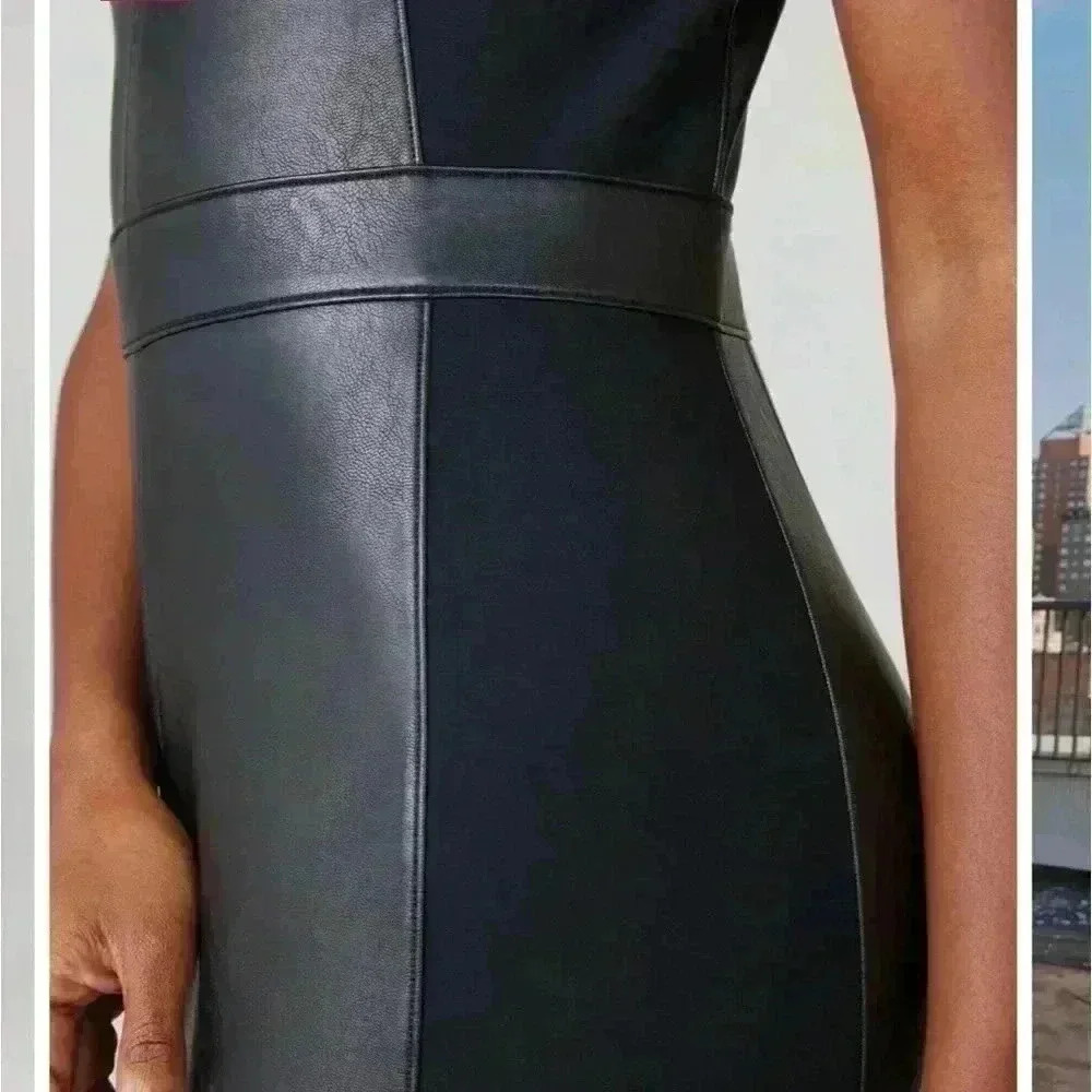 NWT Spanx Leather-Like Combo Fitted Dress, Womens 1X, XL - Picture 5 of 5
